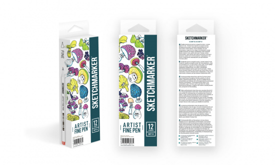 Набор капиллярных ручек Sketchmarker Artist fine pen Basic 4 12 цв Набор капиллярных ручек Sketchmarker Artist fine pen Basic 4 12 цв